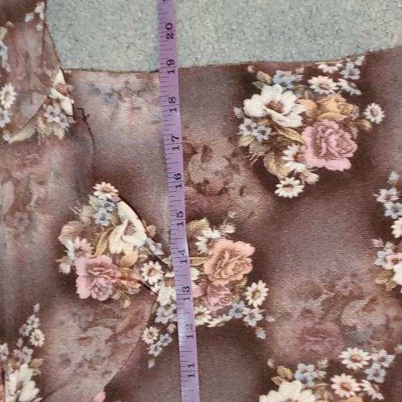 Pretty Brown stretch Floral Dress top xl - Picture 7 of 8